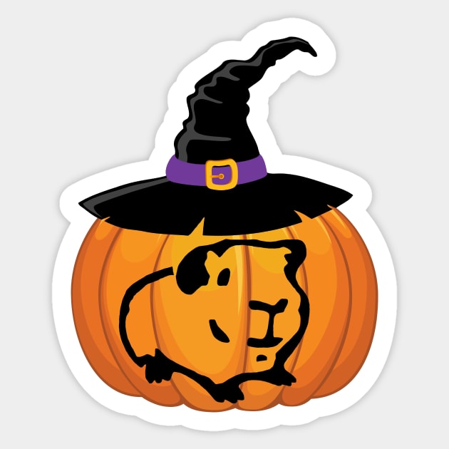 Guinea Pig Pumpkin Sticker by ARTWORKandBEYOND